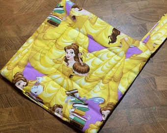 Beauty and the Beast Princess Belle 8"x8" Handmade Quilted Potholder Kitchen Decor Hotpad Housewarming