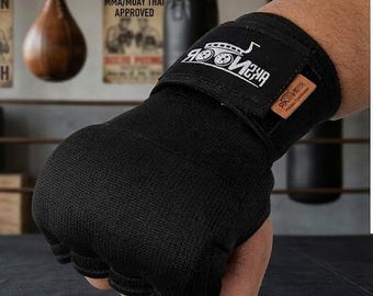 Gel Padded Boxing Inner Gloves, Quick Hand Wraps with Wrist Support for MMA, Muay Thai, Kickboxing, Training Gear for Men & Women