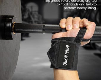 Weight Lifting Wrist Wraps, 18 inch Heavy Duty Thumb Loop, Powerlifting