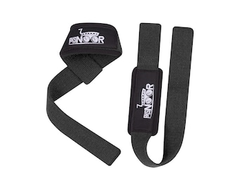 Cotton Weight Lifting Wrist Straps, Neoprene Padded, 22 Inch