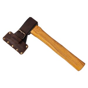 Leather Axe Sheath, Adjustable Hatchet Head Sheath, Axe Hatchet Blade Protector, Leather Axe Sheath, Blade cover: 5&quot; × 2&quot; with a 5&quot; strap