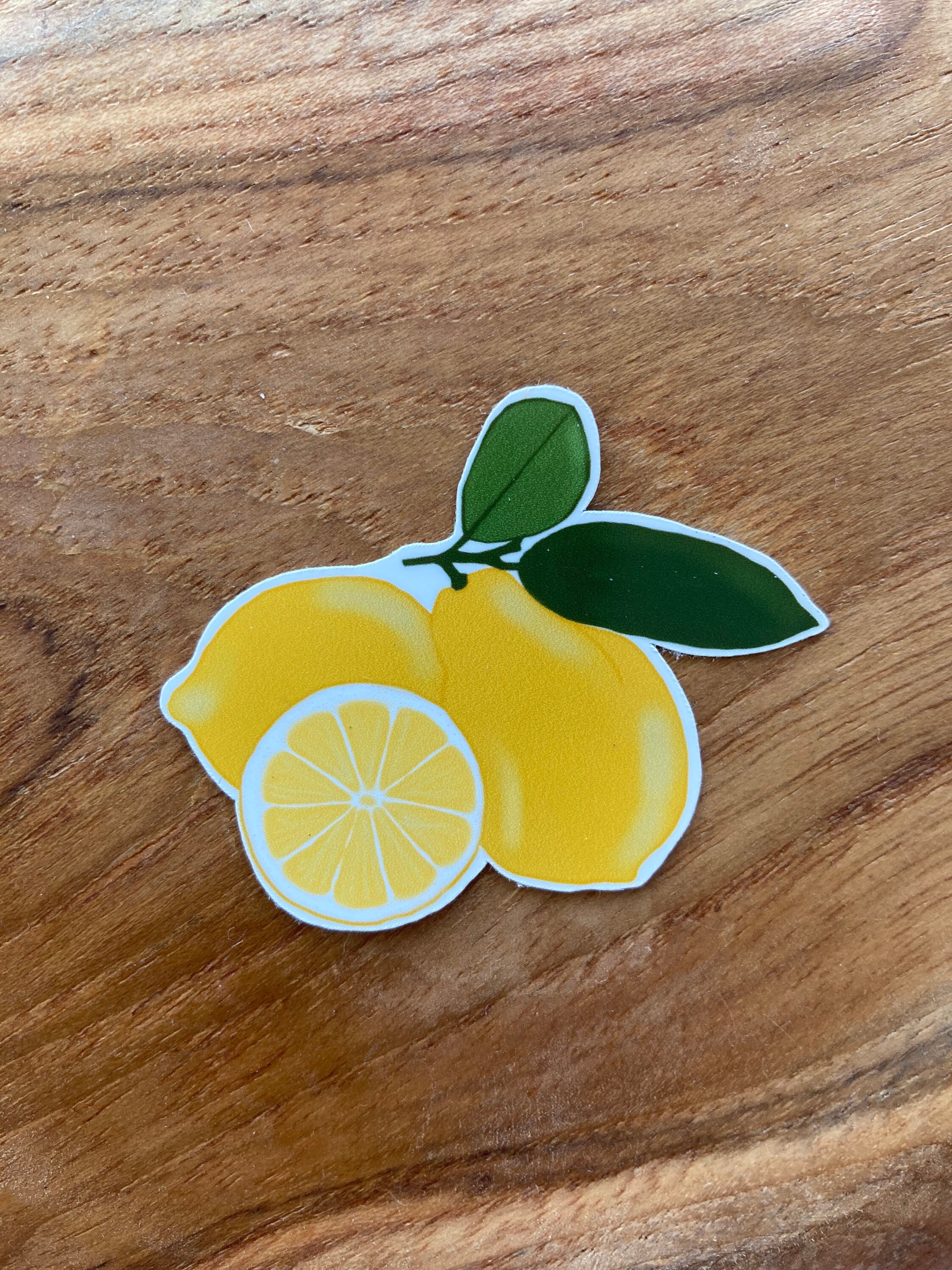 Vivid Yellow Lemon Glossy Sticker Etsy UK