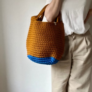 Vibrant Crochet hand bag Crochet shoulder bag Large Shopper bag Market bag Handmade gift Beach bag Tote bag Chunky bag Gift image 1