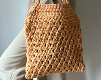 Eye-catching crochet tote bag | Shoulder crochet bag | Hand bag | Summer hand bag | Hobo bag | Handmade tote bag | Gift for her