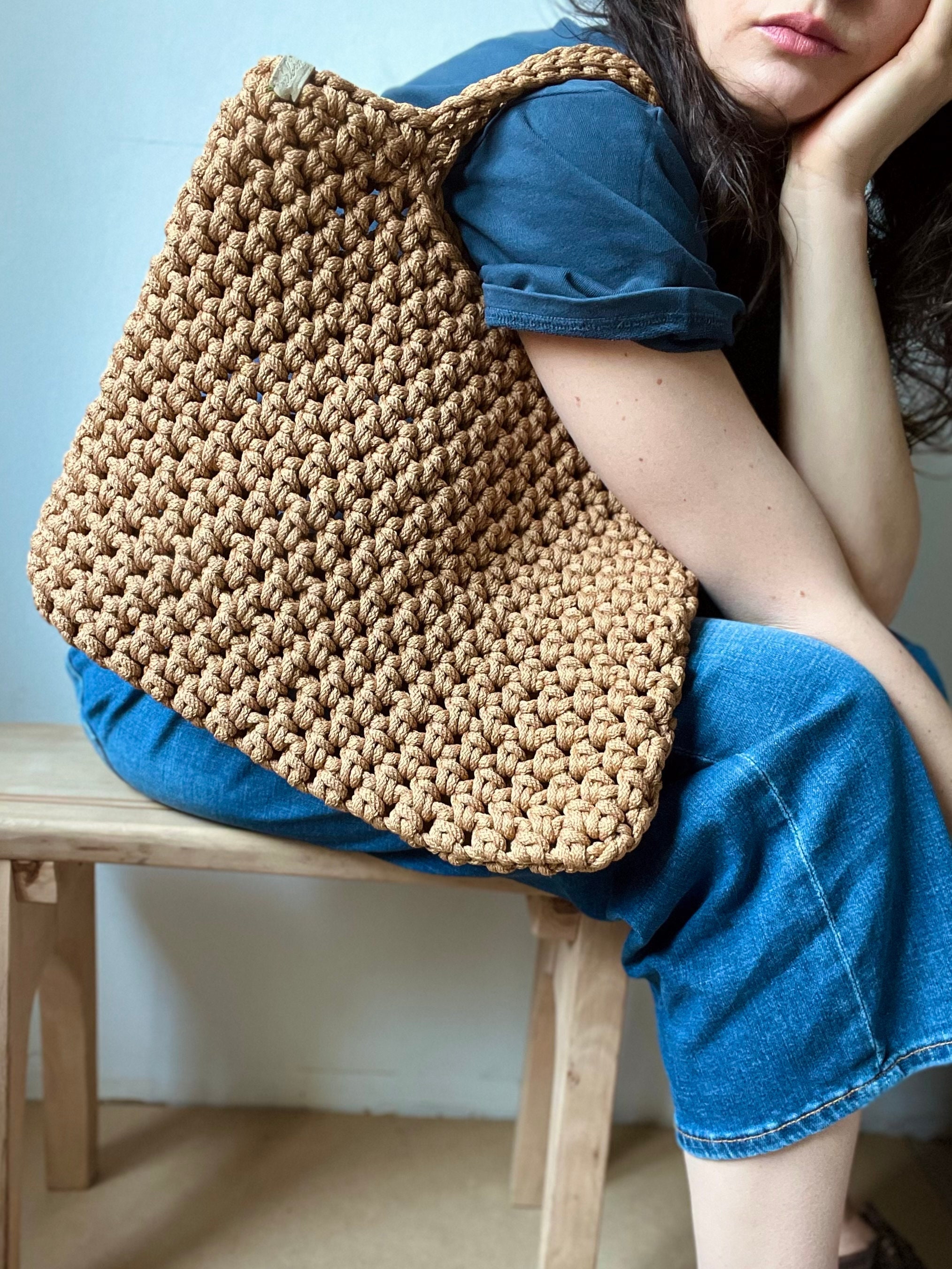 Crochet X 4 Fonds De Sac à Crocheter Rigides 22x10 Cm - Cuir PU (Couleur 3) Kit Pour Faire Sac à Main Crochet