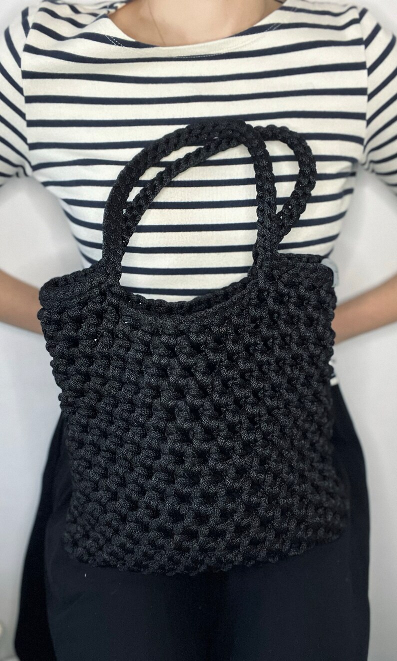 Crochet Tote Bag, Modern Crochet Shoulder Bag, Handmade Attractive Bag