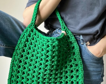 Crochet handbag, Knitted bag, Grab bag, Minimalist design crochet bag, Shoulder bag, Handmade tote bag, Attractive bag, Stylish bag,