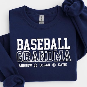 Personalized Baseball Grandma Sweatshirt | Birthday Gift Grandma | Baseball Sweatshirt with Names Grandkids | Mother&#39;s Day Gift Grandma |