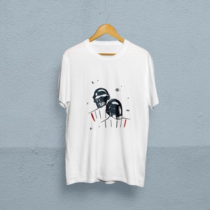 Daft Punk T-Shirt Short-Sleeve Unisex White