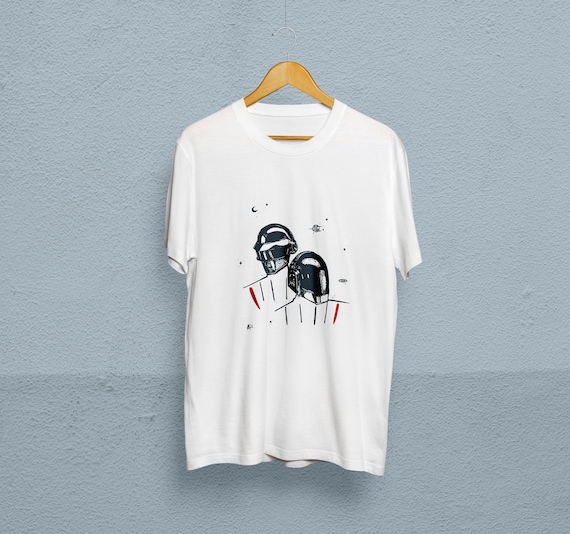 Daft Punk T-shirt Short-sleeve Unisex White - Etsy