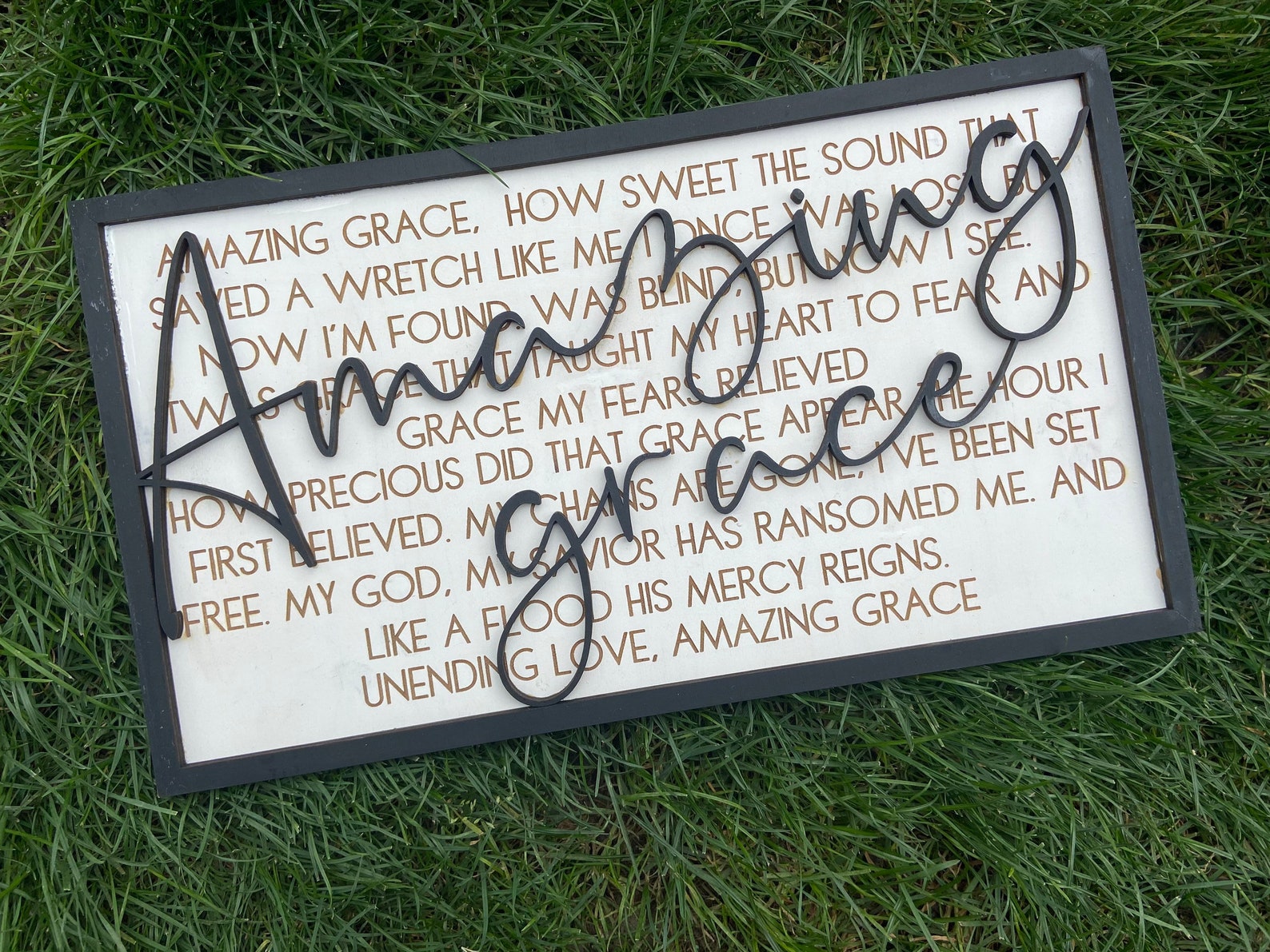Amazing Grace My Chains Are Gone Engraved Wood Sign Etsy