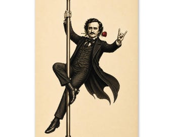 Funny Edgar Allan Poe-le Dancing Birthday Greeting Card (4" X 6")