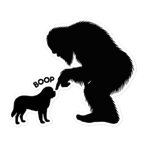 Bigfoot Sasquatch St. Bernard, Sint-Bernard sticker, Bigfoot Sticker, Sasquatch Sticker, Sint Bernard moeder, Sint Bernard vader, Sint Bernard