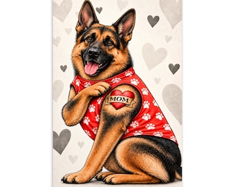 German Shepherd Mom Tattoo Postcard