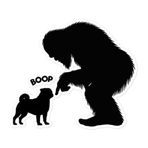 Pie Grande Pug Boop, Pegatina de Pug, Pegatina de Pie Grande, Pegatina de Pie Grande, Mamá Pug, Papá Pug, Amante de los Pugs, Amantes de los Pugs, Amante de los Perros