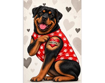 Rottweiler Mom Tattoo Postcard