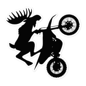 Moose Riding Dirt Bike, Moose Sticker, Dirt Bike, Dirt Bike Sticker, Motocross, Motocross Sticker, Moto Cross Sticker, Braaap, Off-Road
