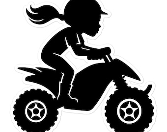 Girl on ATV Sticker, Durable Vinyl Decal