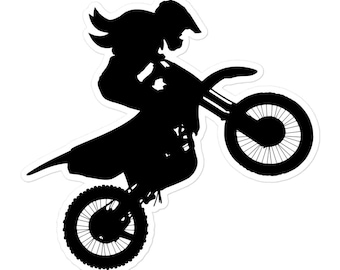 Girl Motocross Vinyl Sticker, Dirt Bike Decal