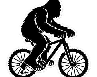 Sasquatch Mountain Biking, Sasquatch Sticker, Sasquatch Funny, Bigfoot Sticker, Big Foot, Bike Lover Gift, Mountain Bike Sticker, Mtb Gift