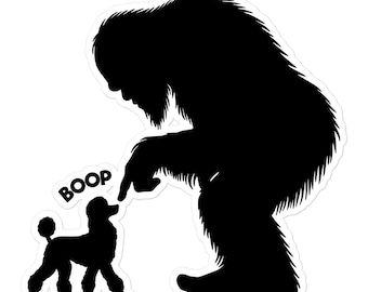 Bigfoot Sasquatch Standard Poodle Boop, Standard Poodle Sticker, Bigfoot Sticker, Sasquatch Sticker, Standard Poodle Mom, Poodle Dad