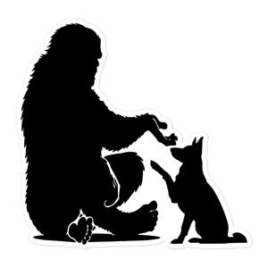 Bigfoot Sitting With German Shepherd, Bigfoot, Sasquatch, German Shepherd, Dog Mom, Dog Mama, Dog Dad, Dog Lover, Dog Lovers, Funny Bigfoot