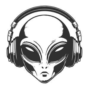 Alien With Headphones, Alien Png File, Alien Download, Instant Download, Transparent Png, Digital Art, Download File, Digital Download