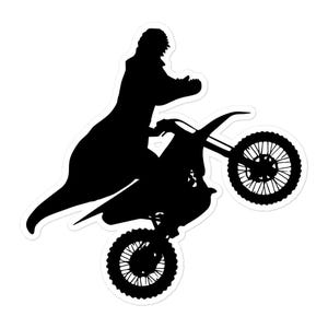 T-Rex Riding Dirt Bike, Tyrannosaurus Rex, Dirt Bike, Dirt Bike Sticker, Motocross, Motocross Sticker, Moto Cross Sticker, Braaap