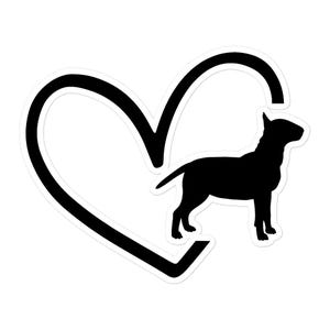 Bullterrier Aufkleber, Hundeaufkleber, Hundemama, Hundemama, Hundepapa, Hundeliebhaber, Hundeliebhaber, Hundegroßeltern, Herzaufkleber, Liebesaufkleber