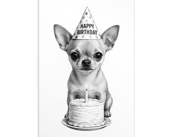 Chihuahuavalp Grattis på födelsedagen Vykort