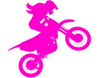 Girl Motocross Vinyl Sticker, Dirt Bike Decal