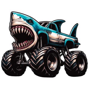 Shark Monster Truck Png, Monster Truck Shark Png, Monster Truck Png, Instant Download, Transparent Png, Digital Art, Download File