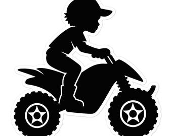 Little Boy ATV Sticker, Four Wheeler Quad Bike, Motocross