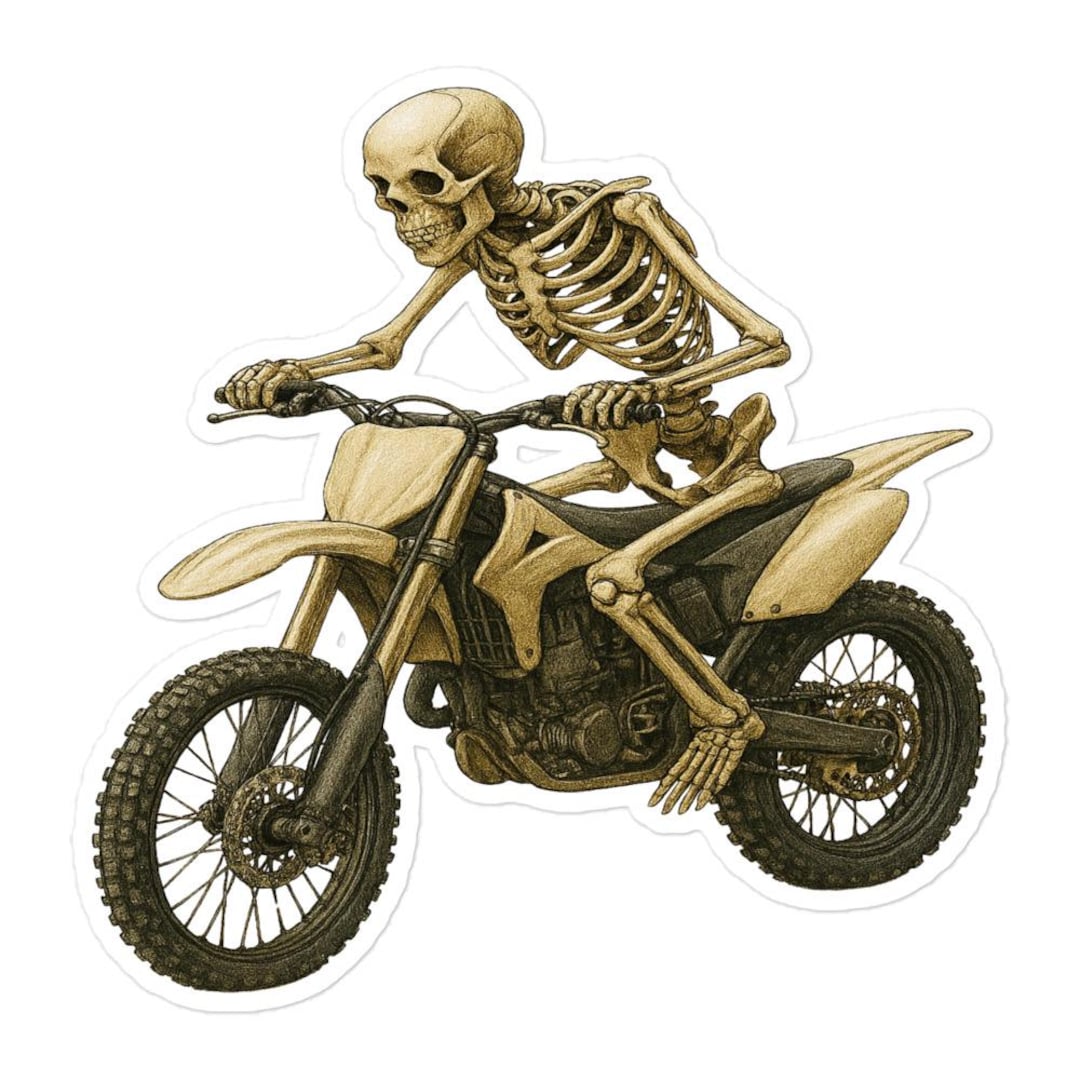 Skeleton Ride Decal Skeleton Riding Dirt Bike, Skeleton Lovers, Dirtbike Sticker, Dirt Bike ...