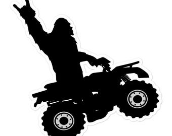 Bigfoot ATV Sticker, Sasquatch Dirt Bike, 4 Wheeler