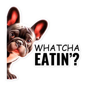 Whatcha Eatin ', Französische Bulldogge, Französischer Bulldogge Aufkleber, Französische Bulldogge Mama, Französische Bulldogge Mama, Französische Bulldogge Papa, Französischer Liebhaber, Süß
