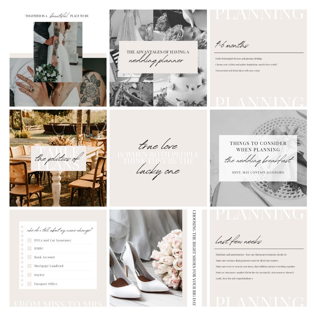 Wedding Planner Instagram Post & Story Templates Etsy