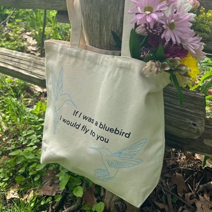 Bluebird Tote Bag | Canvas Tote Bag | Environmentally Friendly Bag | Reusable Bag | HS LOT | HS Merch | Canvas reusable