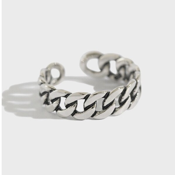Sterling Silver Twisty Ring, Silver Soft Chain Ring, Chain Ring Silver, Stacking ring Silver, Stackable Ring Silver, Silver Ring for Him/Her