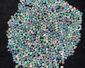 AAA White Ethiopian Opal Cabochon Lot: Welo Opal for Jewelry Making