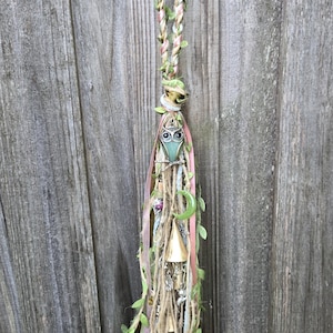 Witch Bells- Fairy  themed, Aventurine crystal owl, Home Protection with Crystal