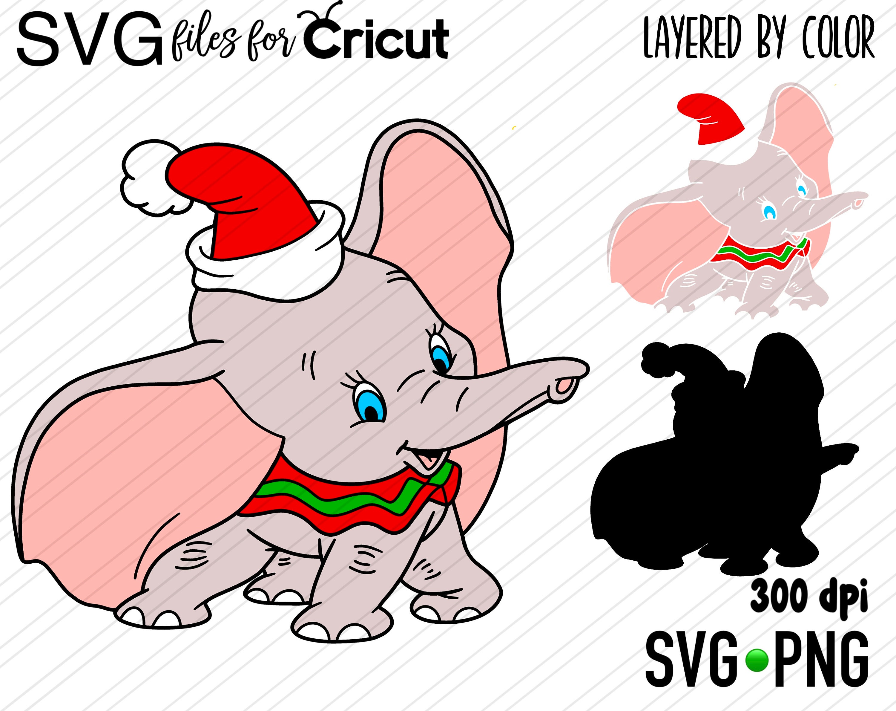 Download Layered SVG Elephant Christmas Cut file Cricut Digital ...