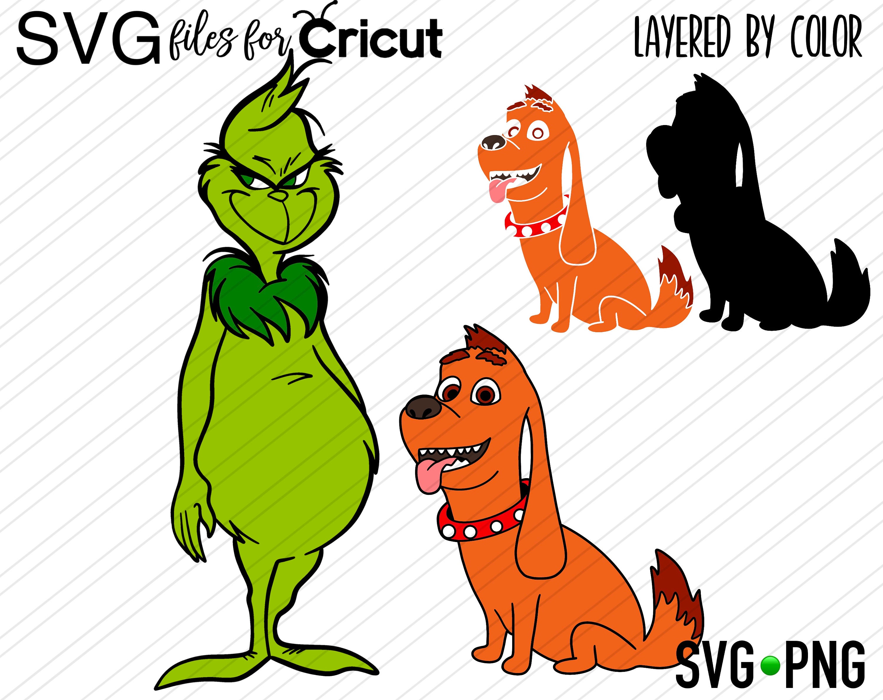 Layered SVG Grinch and Max Bundle Cut file Cricut Digital | Etsy