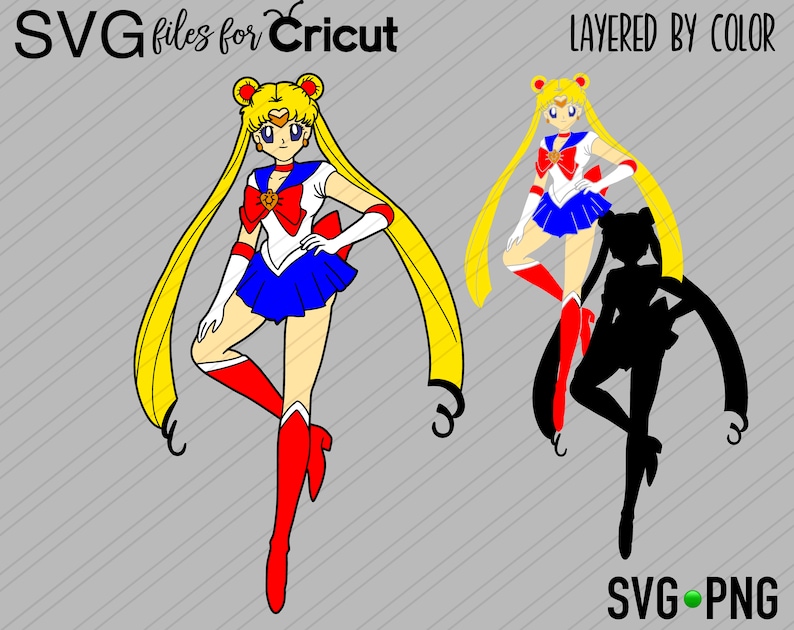 Download Layered SVG Sailor Moon Easy Cut for Cricut Cut file | Etsy