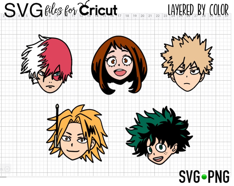 Download Layered SVG My Hero Academia Bundle Easy Cut for Cricut Cut | Etsy