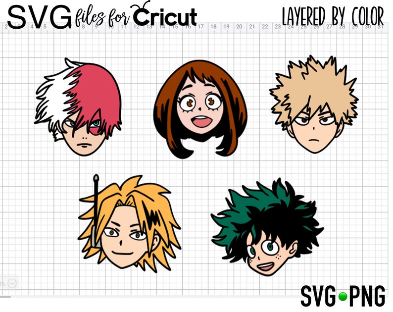 Download Layered SVG My Hero Academia Bundle Easy Cut for Cricut Cut | Etsy