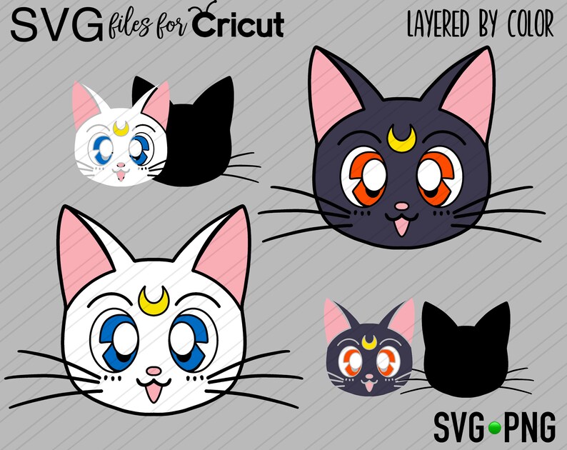Download Layered SVG Sailor Moon cat Bundle Cut file Cricut Digital ...