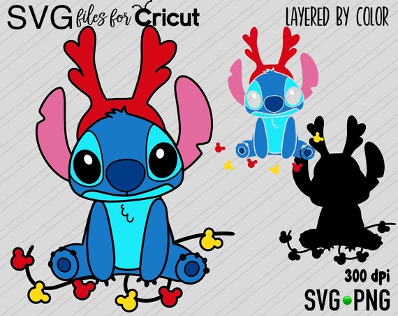 Download Layered SVG for cricut Stitch Christmas Lights SVG Digital ...