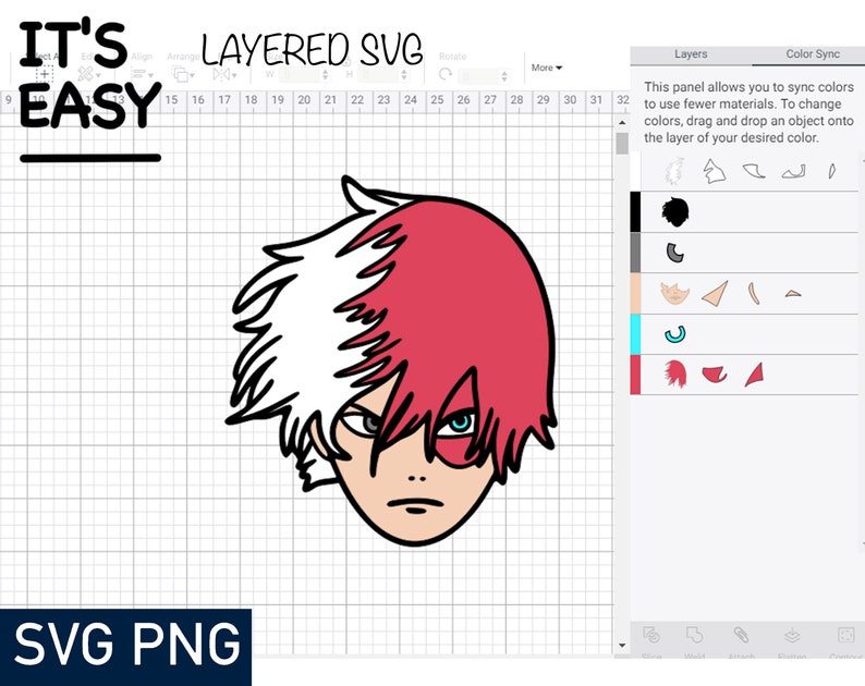 Download Layered SVG My Hero Academia Shoto Todoroki Easy Cut for ...