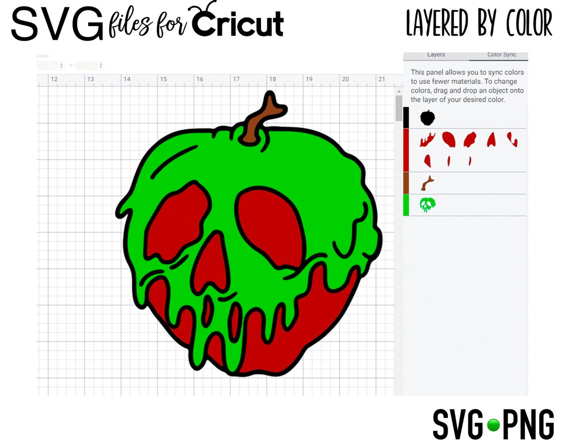 Layered SVG Poison Apple Easy Cut for Cricut Cut file Etsy